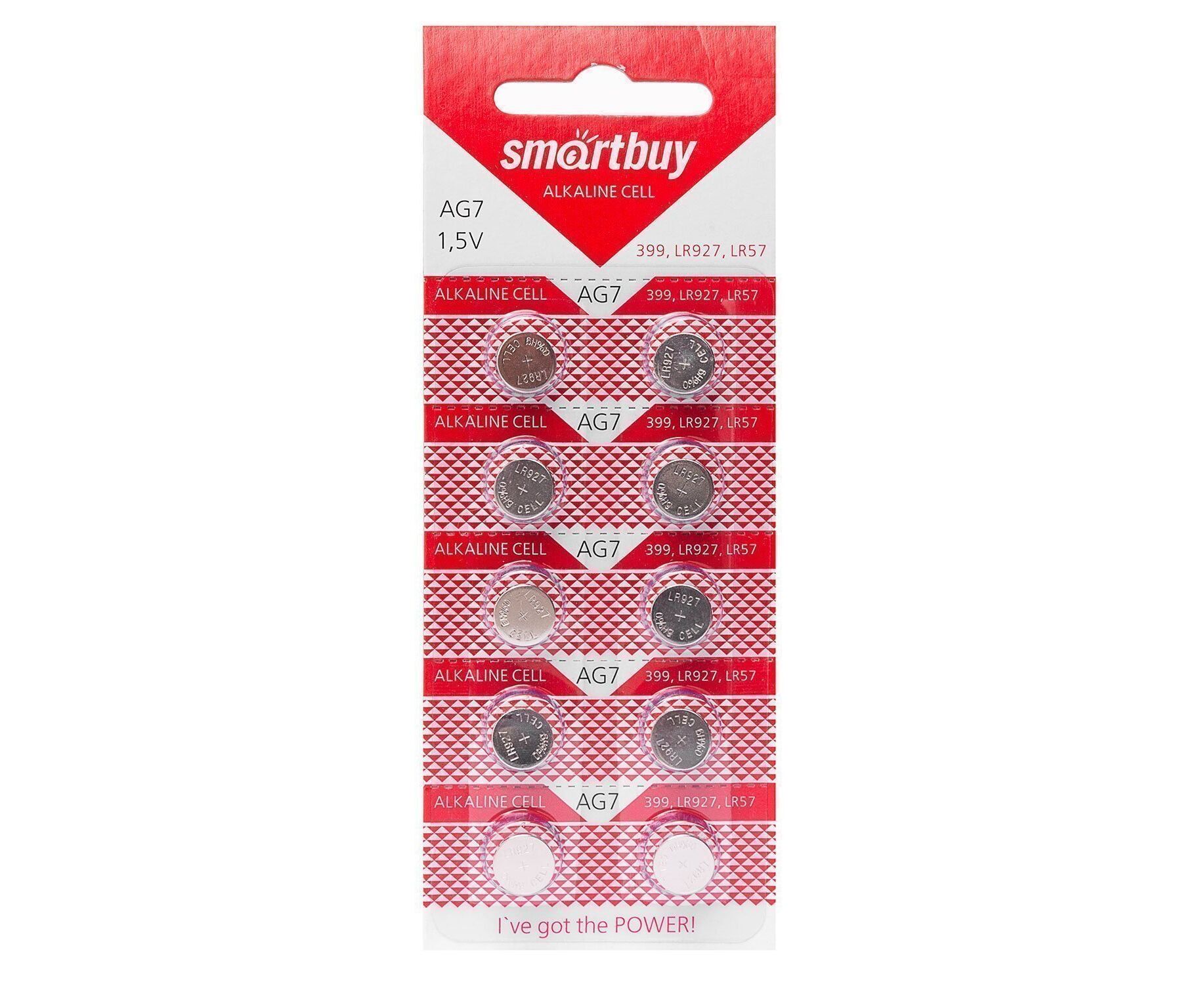 Элемент марганцево-щелочный Smart Buy AG7 (10-BL) (200/2000) (115874)