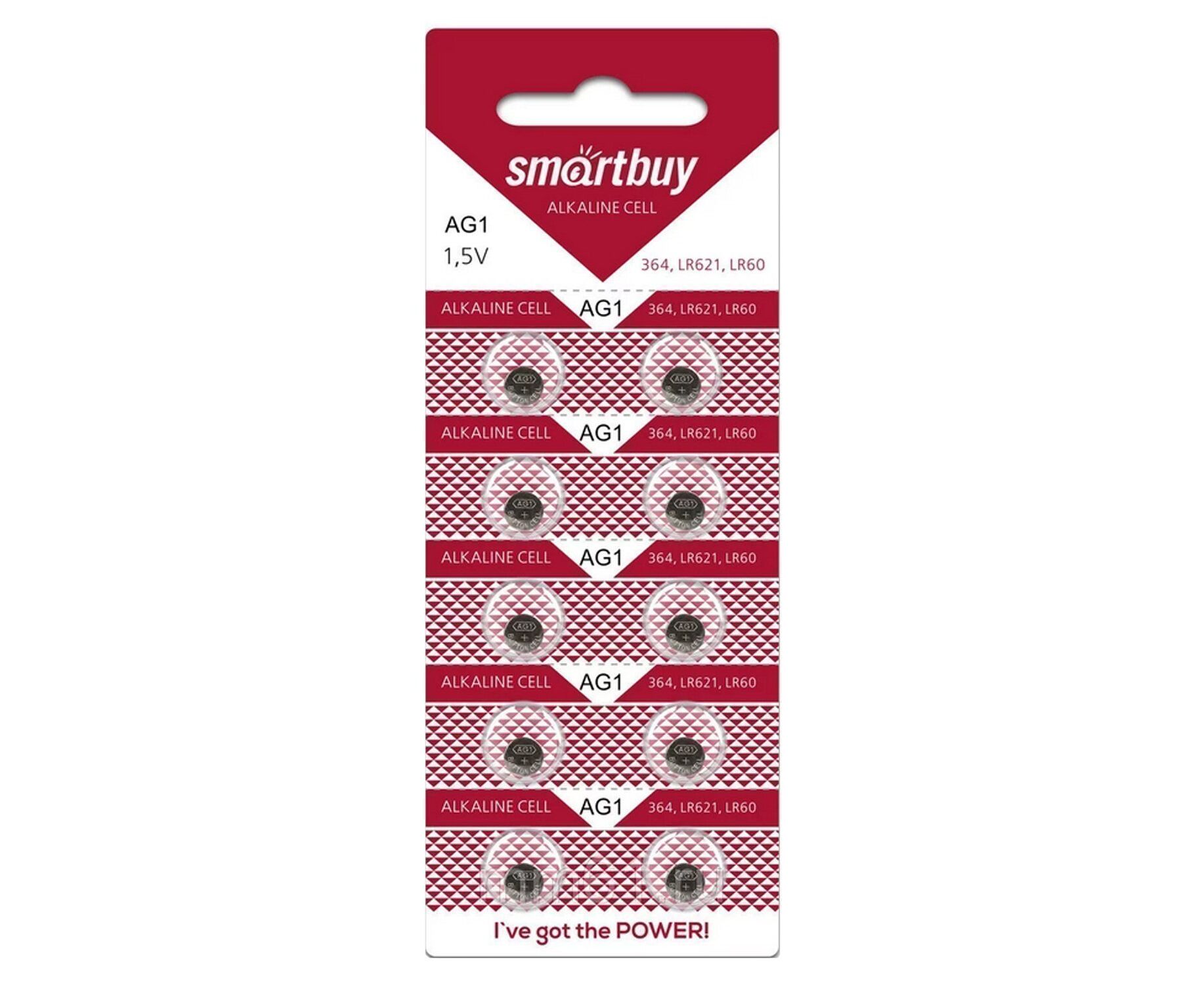 Элемент марганцево-щелочный Smart Buy AG1 (10-BL) (200/2000) (115870)