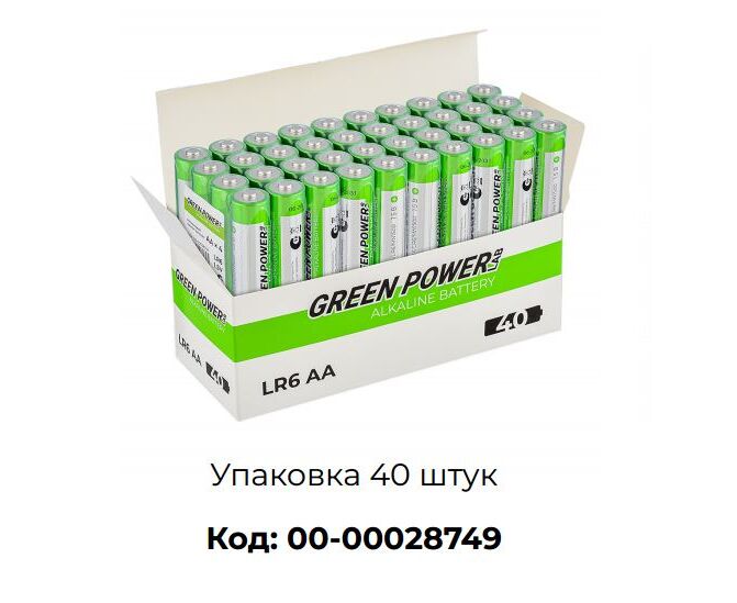Батарейка GREEN POWE Rlab LR6 AA Shrink 4 Alkaline 1.5 V (4/40/1000)