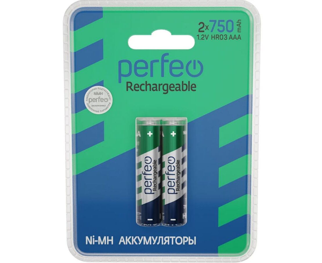 Аккумулятор Perfeo AAA750m Ah/2 BL Пластик