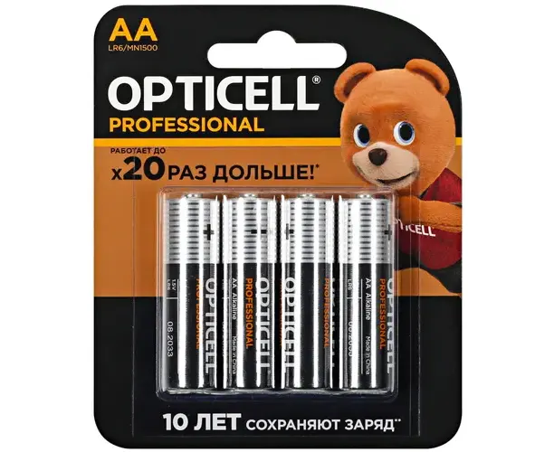 Элемент питания OPTICELL PROFESSIONAL LR6 BL4 (4/48/192/16128)
