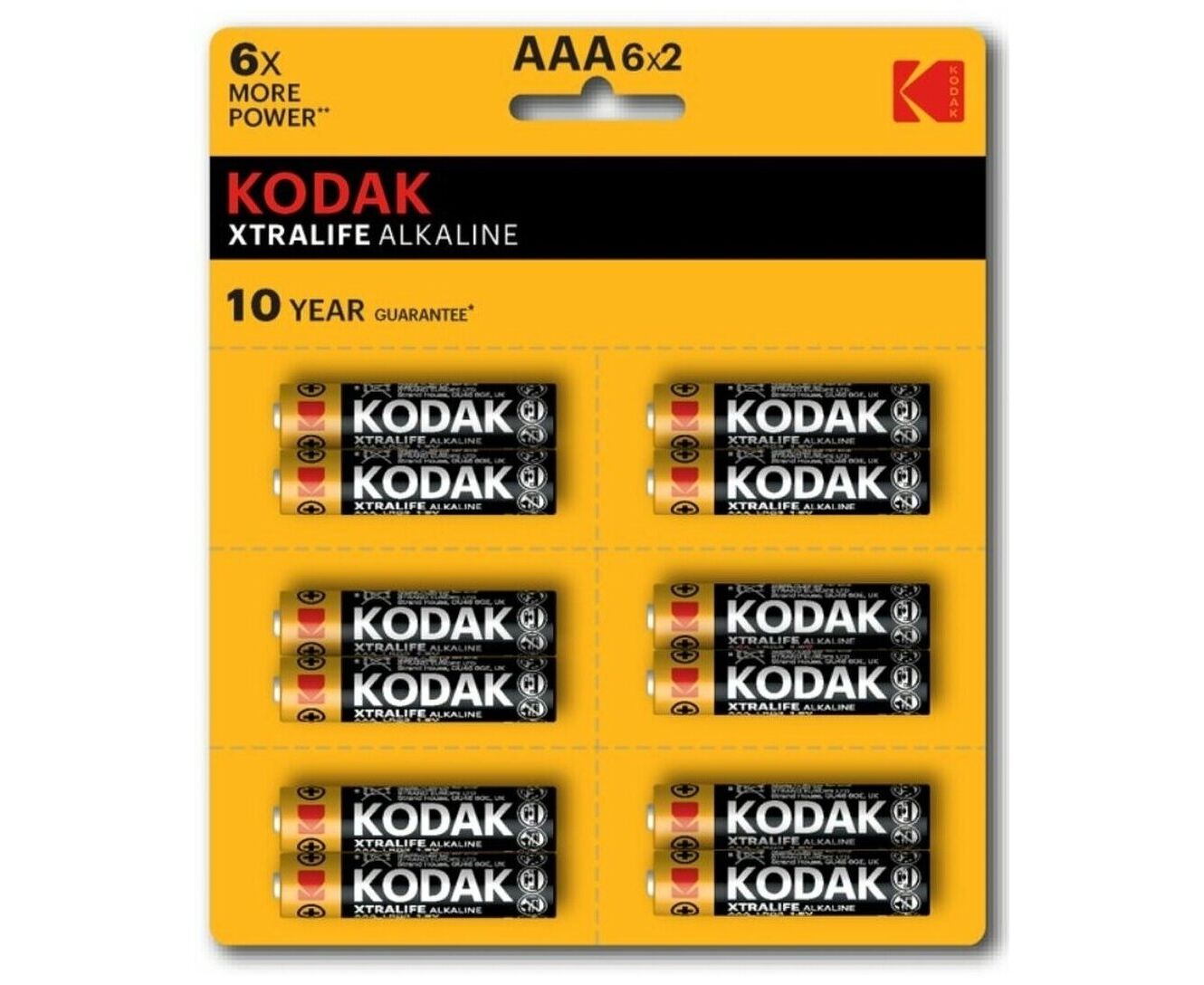 Элемент питания KODAK XTRALIFE LR03 12 BL (6x2 BL) [KAAA-2x6 perf] (144/576/43200)