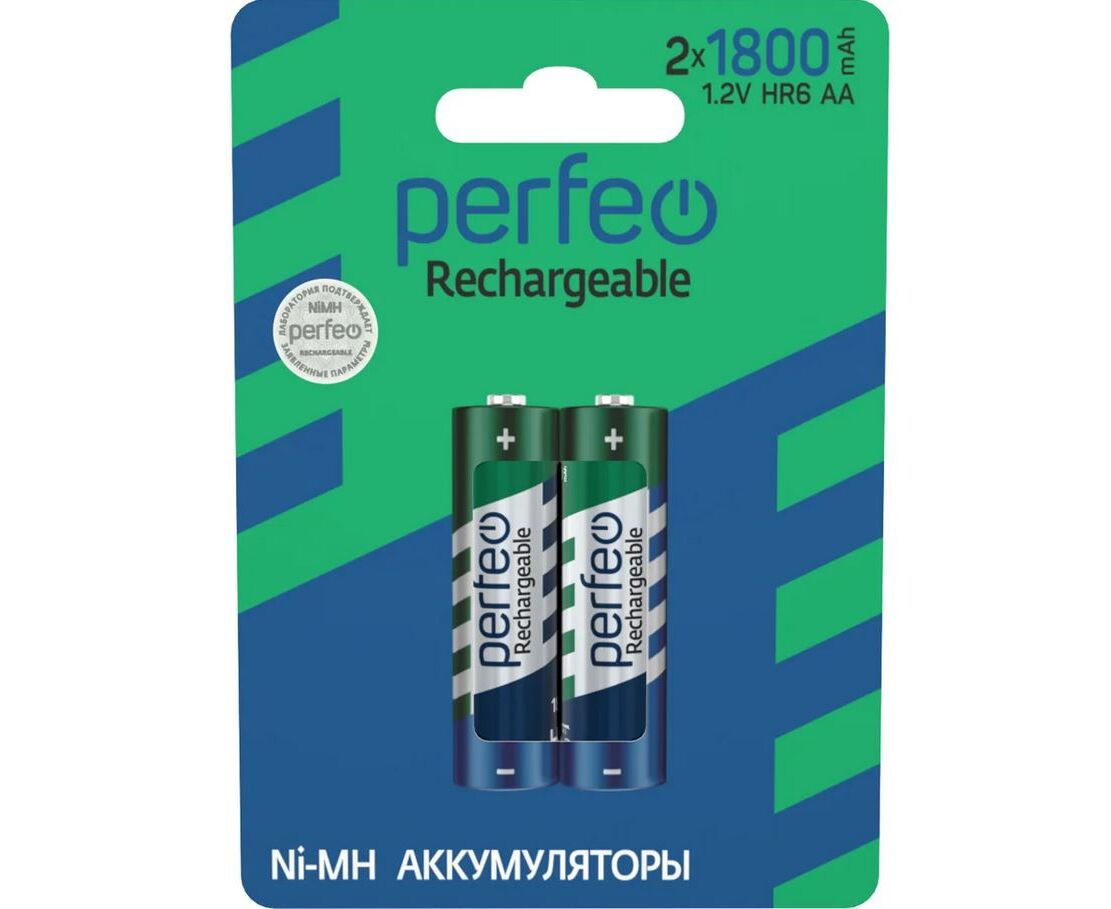Аккумулятор Perfeo AA1800m Ah/2 BL (НОВЫЙ ДИЗАЙН)