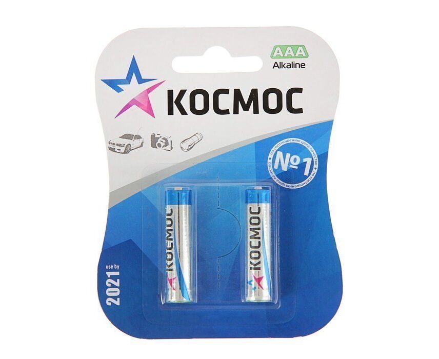 Батарейка AAA Космос LR03 (2-BL) (24/288) (10104)