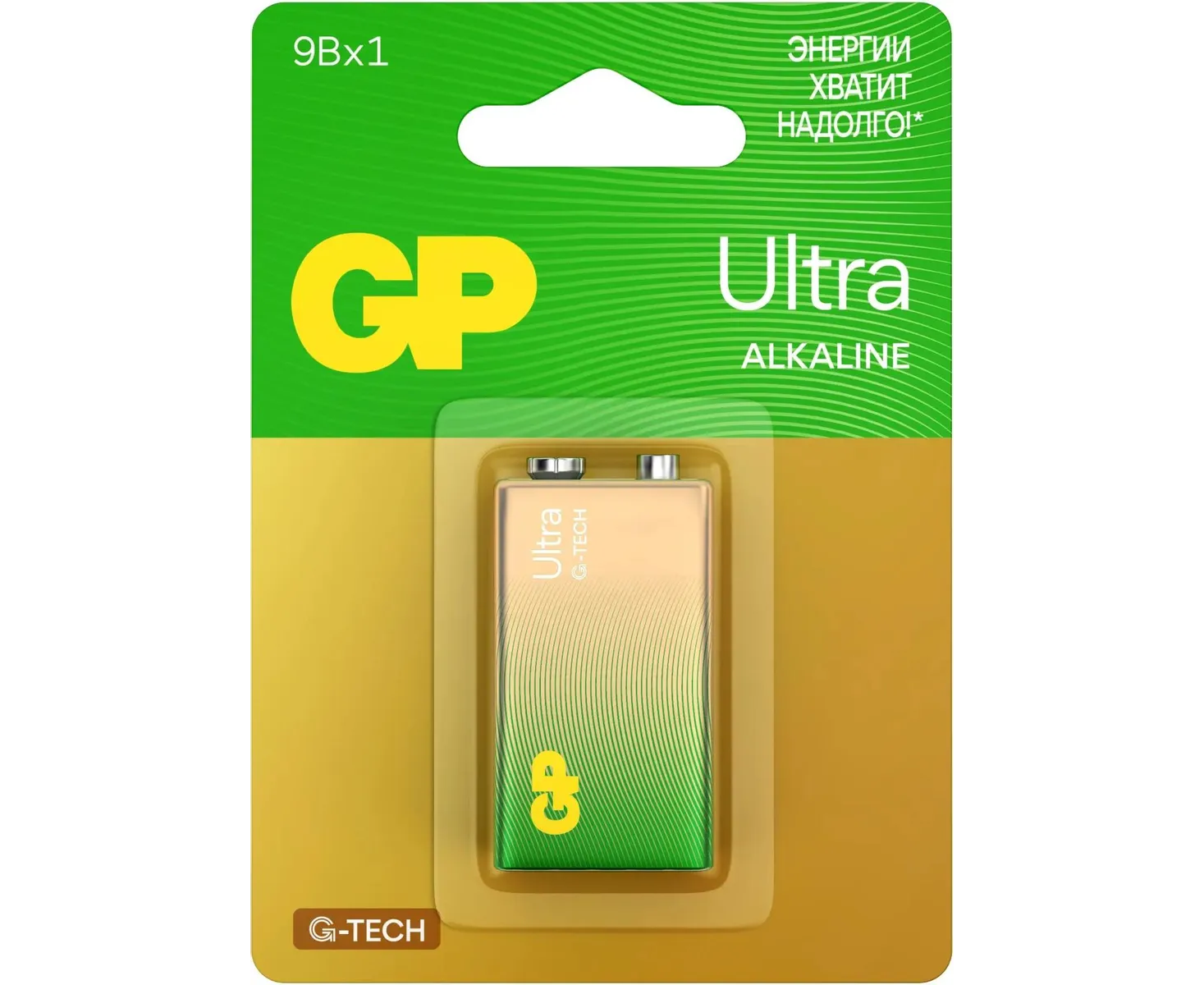 Батарея GP Ultra Alkaline 1604 AUA21-5 CRSBC1 9 V (1шт) блистер