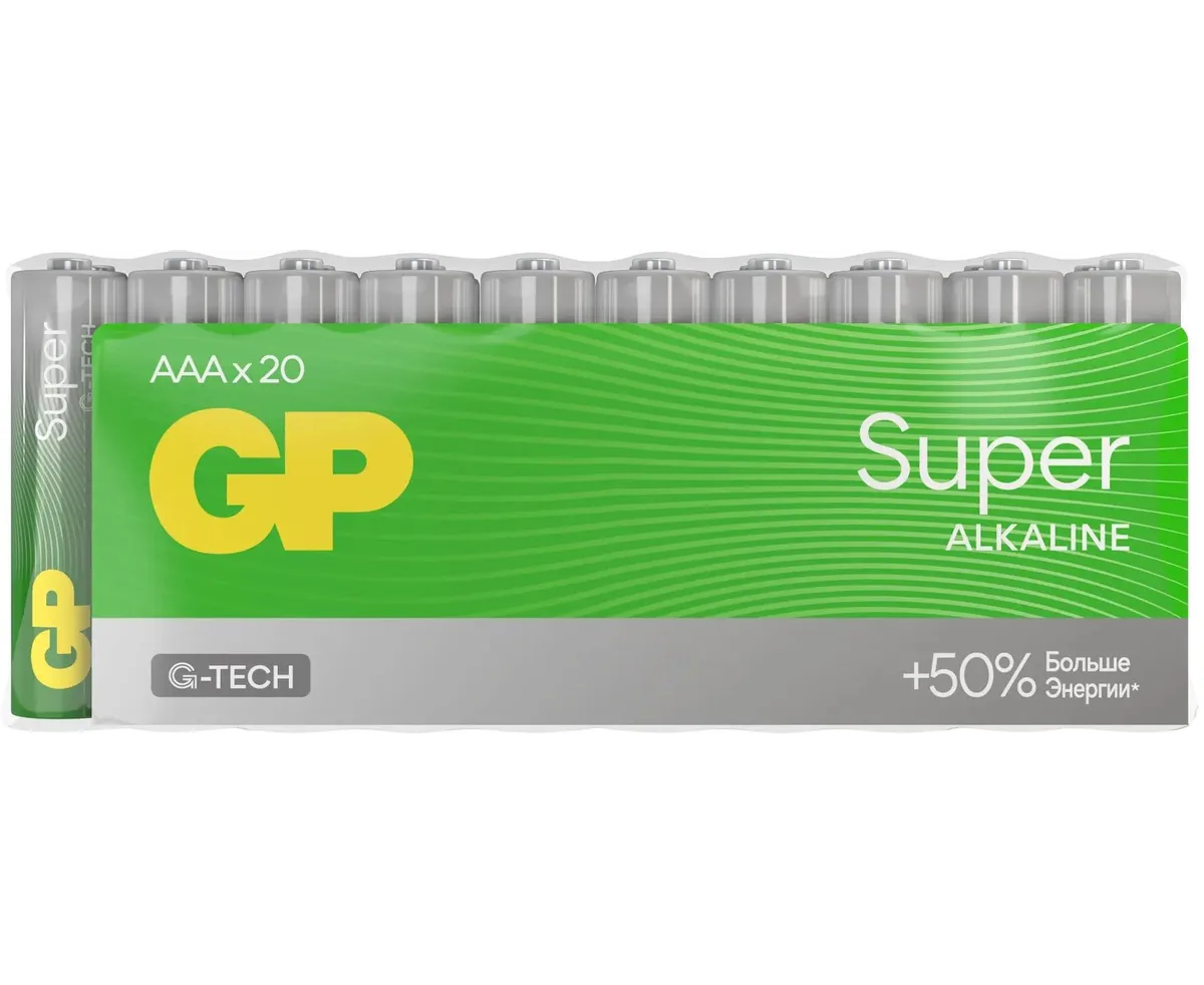 Батарея GP Super Alkaline 24 AA21-2 CRSWC20 AAA (20шт) спайка
