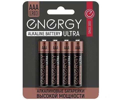 Элемент питания Energy Ultra LR03/4 B (АAА) (4/48/576)