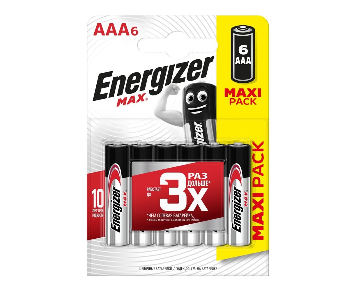 Элемент питания ENERGIZER LR03 Max (6 бл) (72)