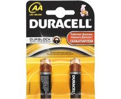 Эл. питания Duracell LR06, AA, Basic, щелочная (CN LR6-2 BL) блистер 2 шт