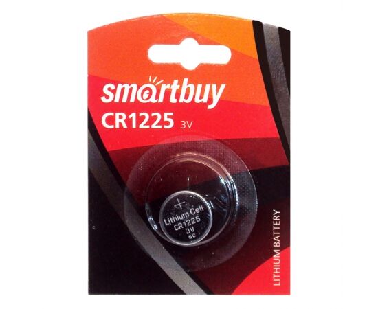 Батарейка Smartbuy CR1225, 1225, SBBL-1225-1 B, литиевая (SBBL-1225-1 B) блистер 1 шт