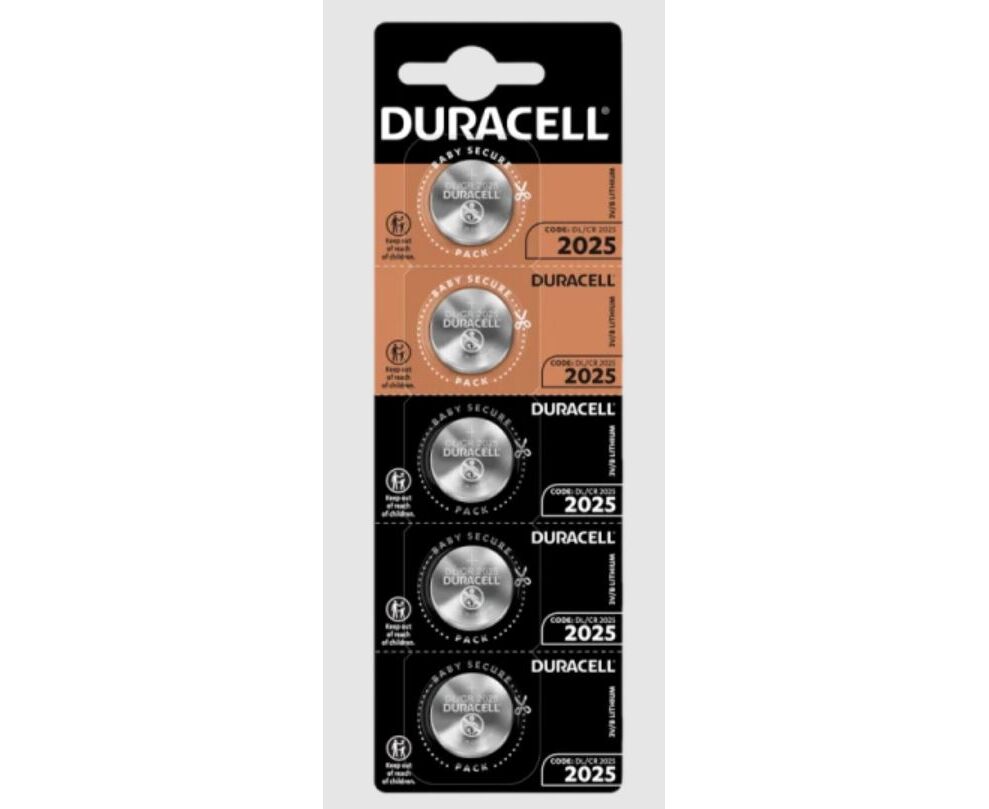 Батарейка Duracell CR2025 BL5 Lithium 3 V (5/20/200)