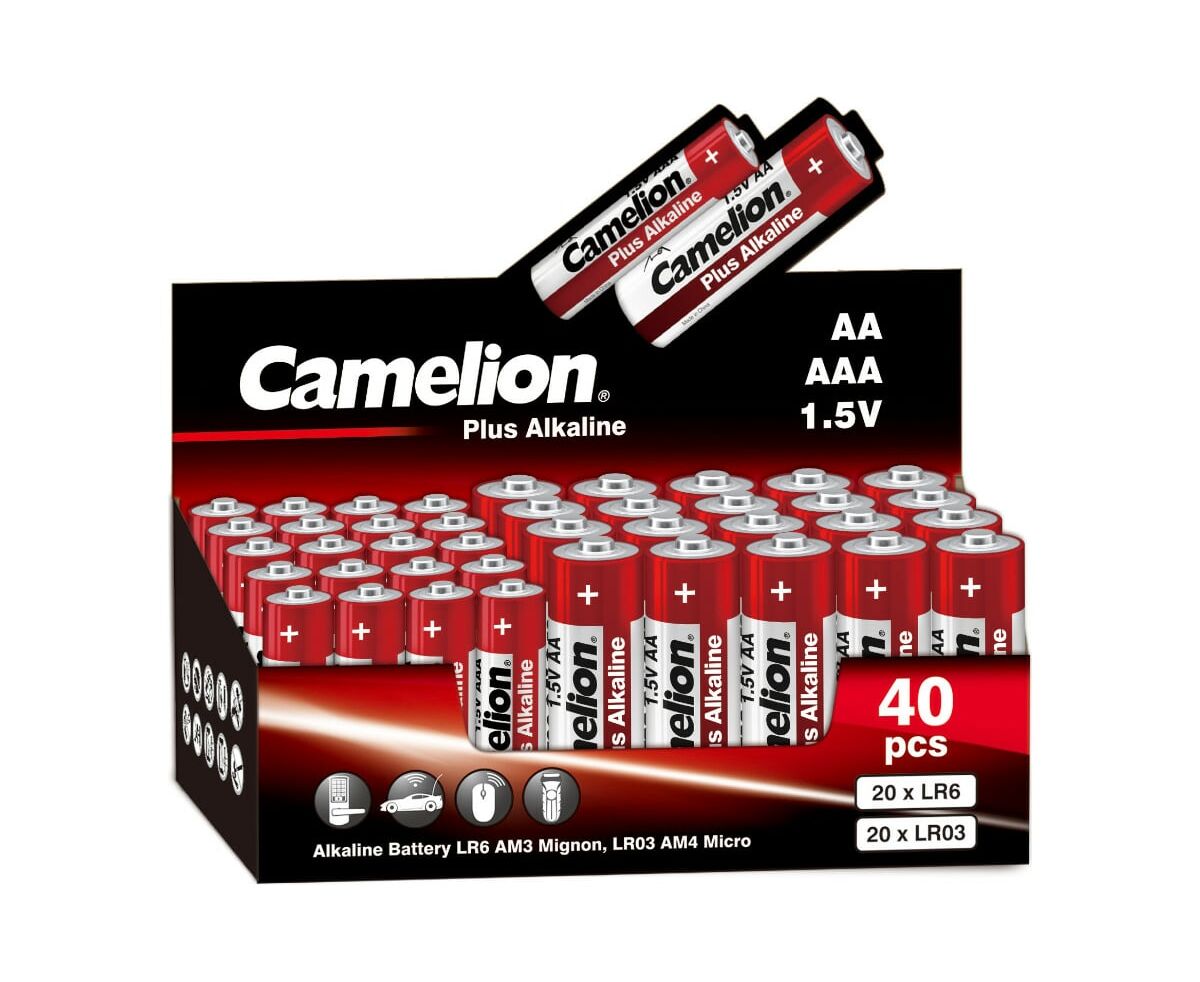 Батарейка AA+AAA Camelion LR06+LR03-40 Box Plus Alkaline (14981) 1.5 B, (40/800)