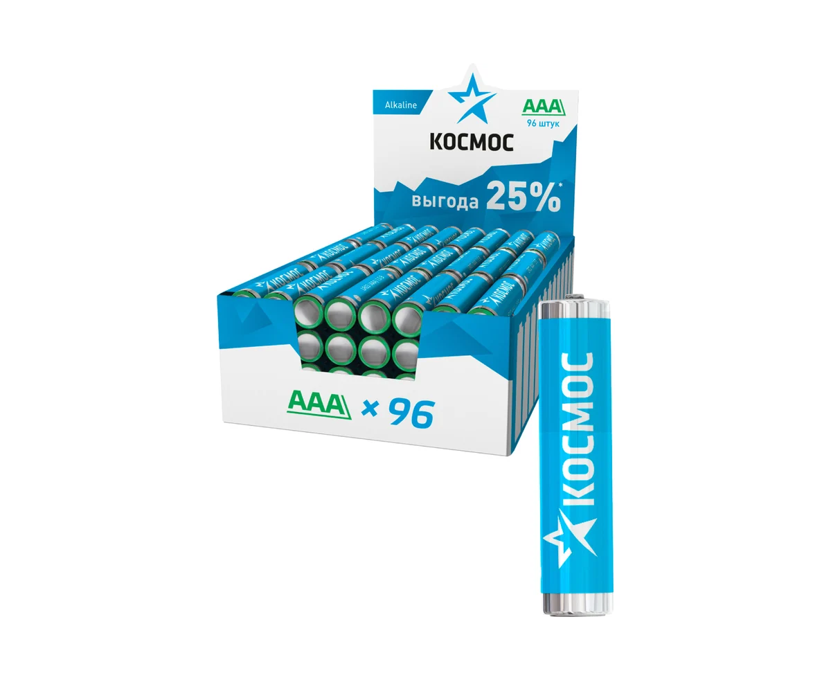 Батарейка AAA Космос LR03-96 Box (KOCLR03-96 BOX) (4/96/384)