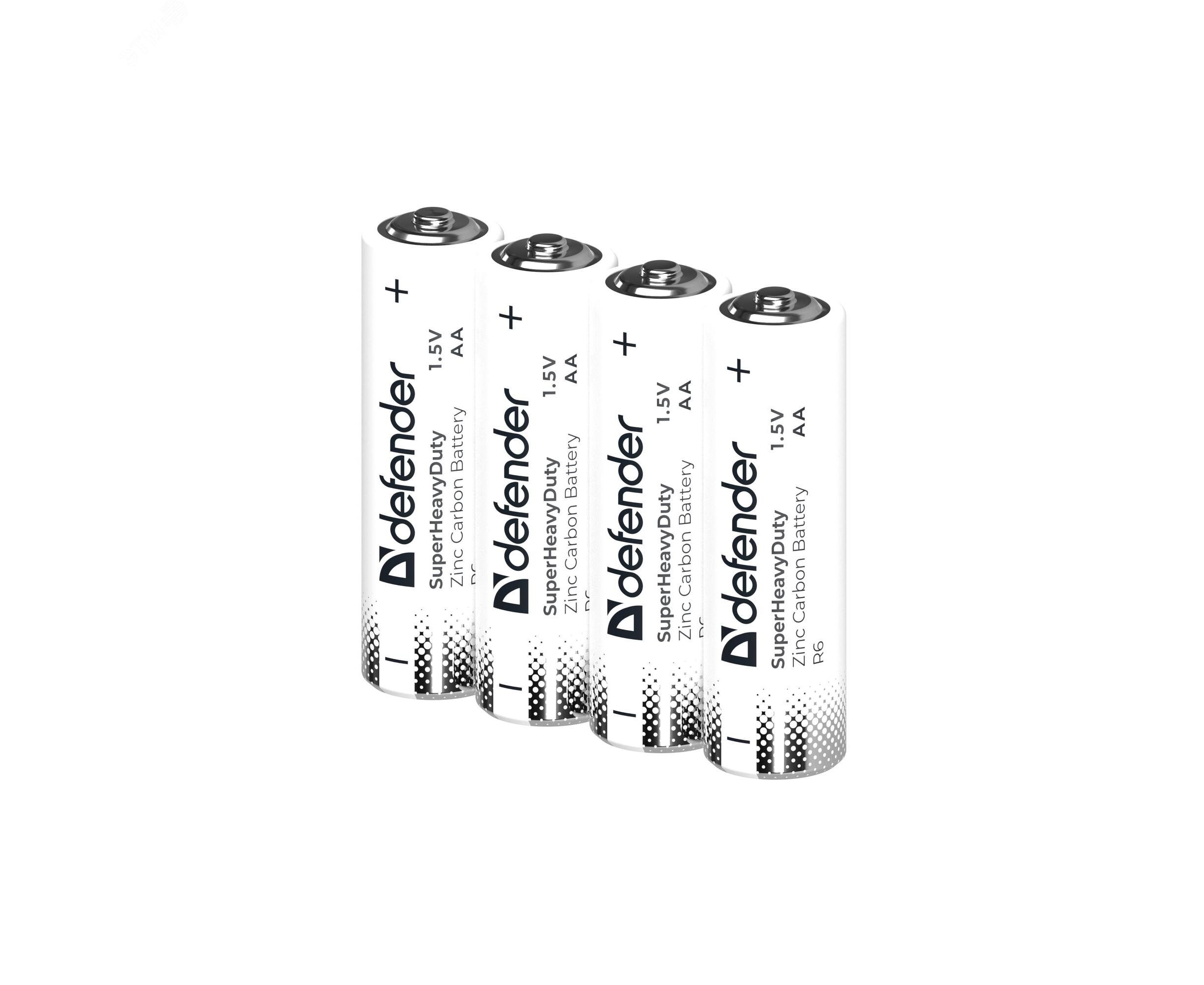 Батарейка солевая DEFENDER R6-4 S АА, шринк, 4 шт., Zinc