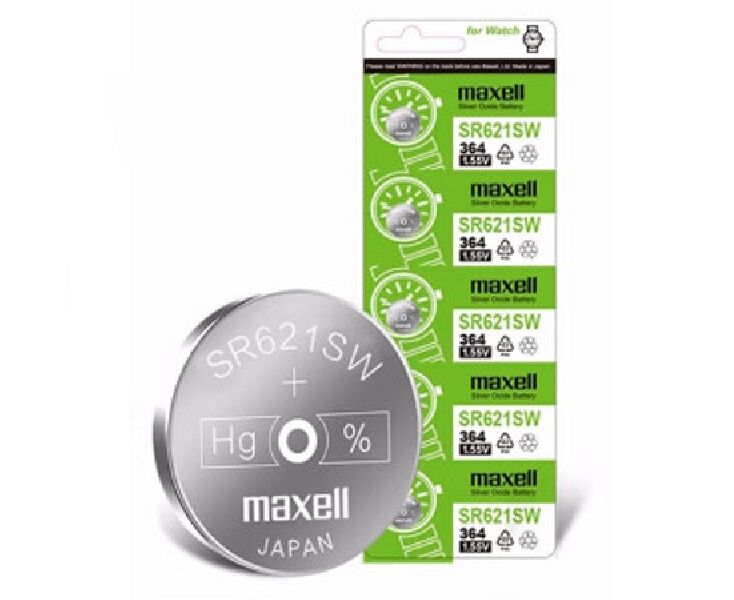 Батарейка MAXELL 364 SR621 SW/5 BL GREEN (CN)