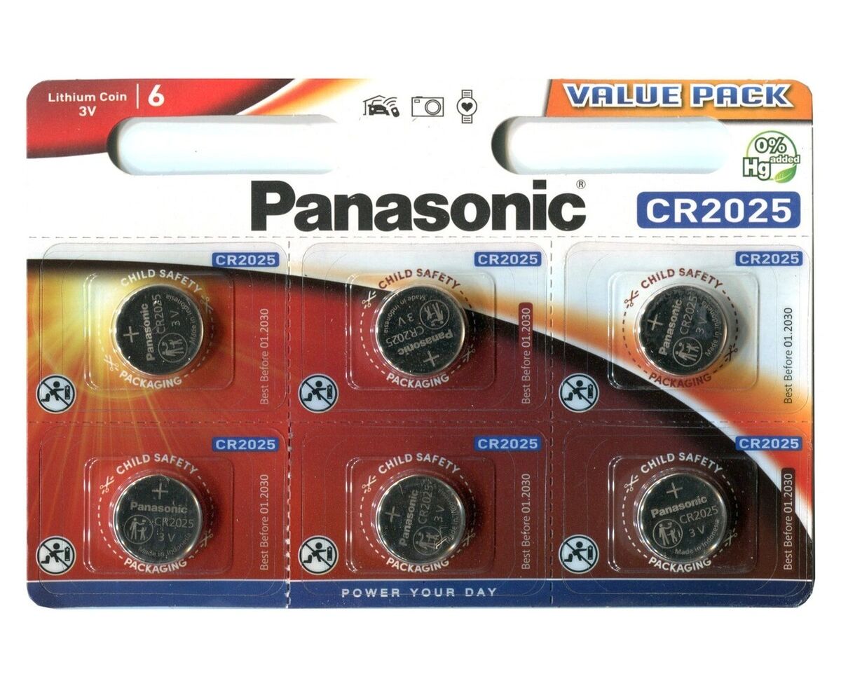 Элемент питания PANASONIC Power Cells CR2025 BL6 (6/120/600)