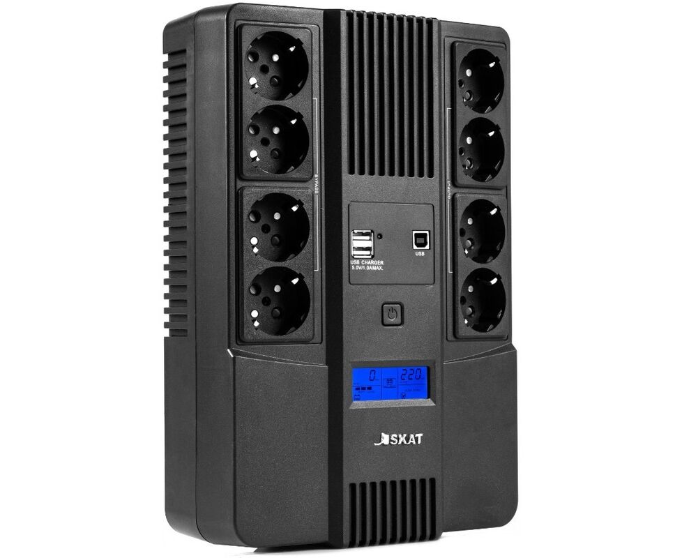 ИБП Бастион SKAT-UPS 1000-AID-IN-1x9-8 (8934) 600 Вт 1000 ВА черный