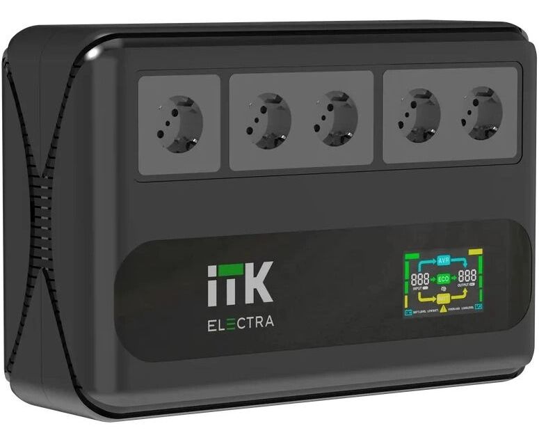 Источник бесперебойного питания ITK Electra ELT5-600 VA-1-001 360 Вт 600 ВА черный