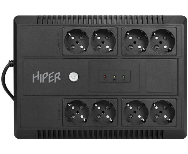 Линейно-интерактивный ИБП HIPER IN Line LM-650 650 VA/390 W Розетки 8 CEE АКБ Свинцово-кислотная, 12 В/7 Ач