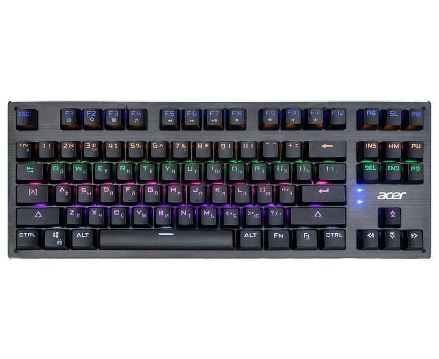 Клавиатура Acer OKW126 механическая черный USB for gamer LED (ZL.KBDEE.00 G)