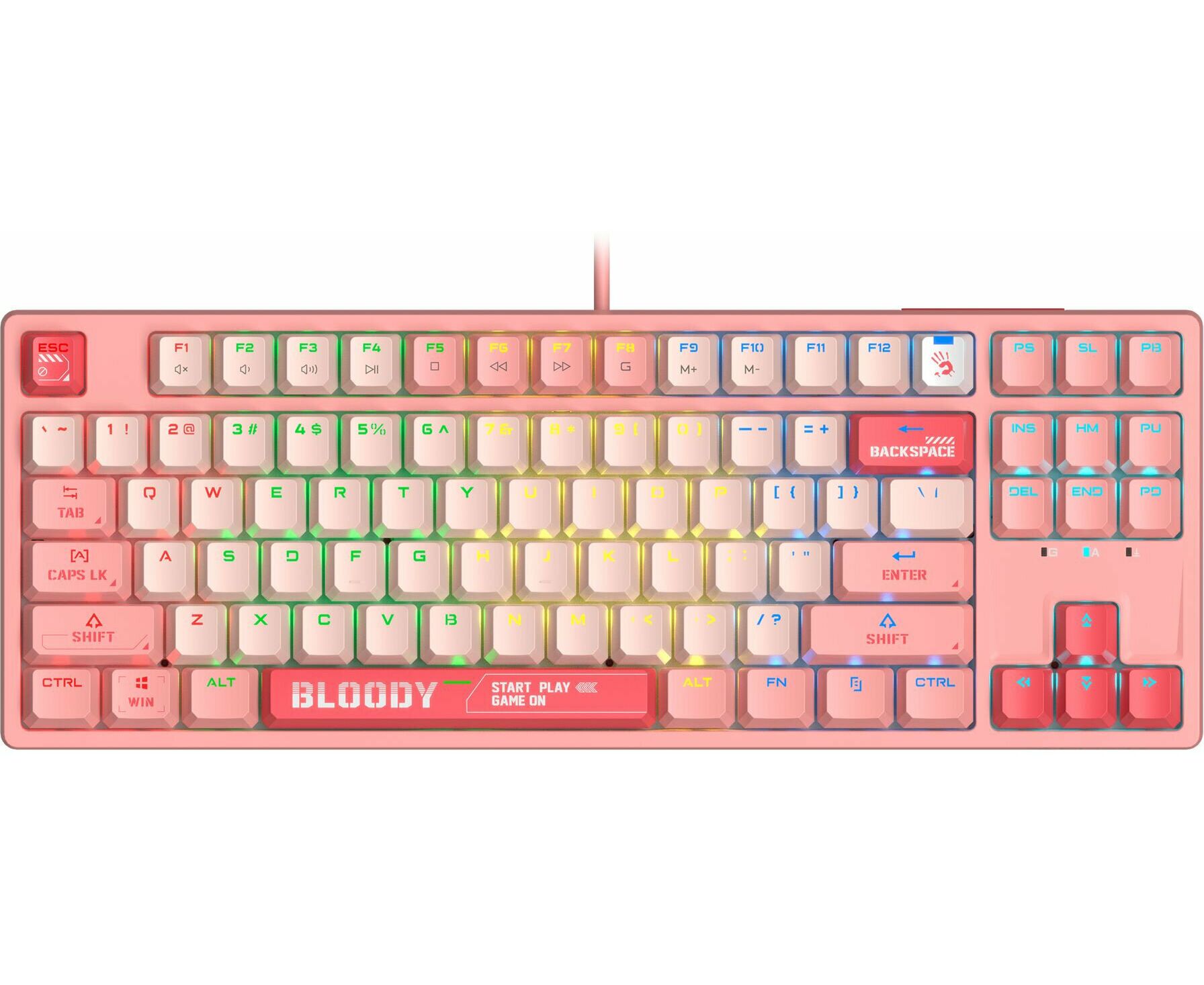 Клавиатура A4 Tech Bloody S87 Energy механическая розовый USB for gamer LED (S87 USB ENERGY PINK)