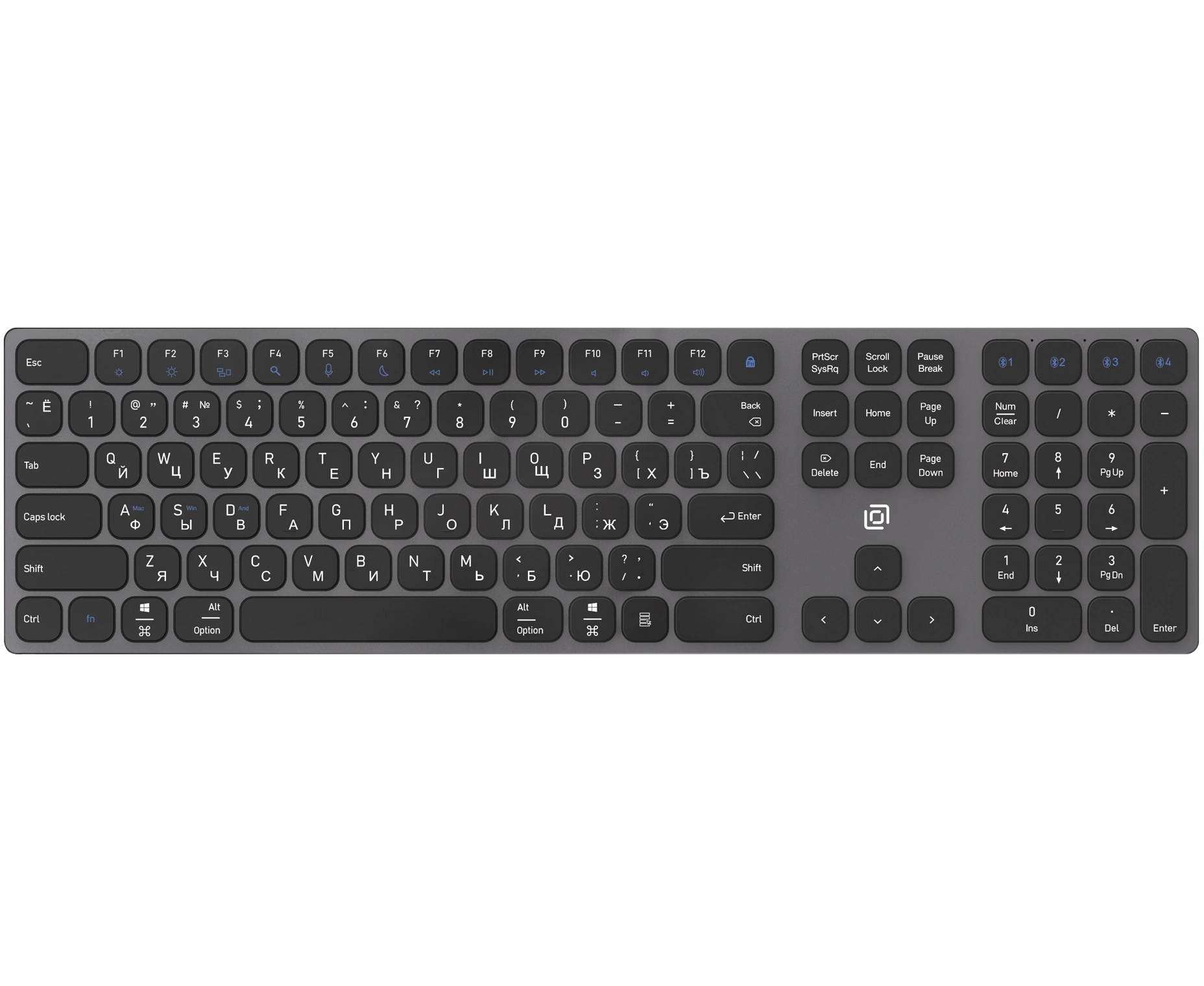 Клавиатура OKLICK K867 W серый/черный
