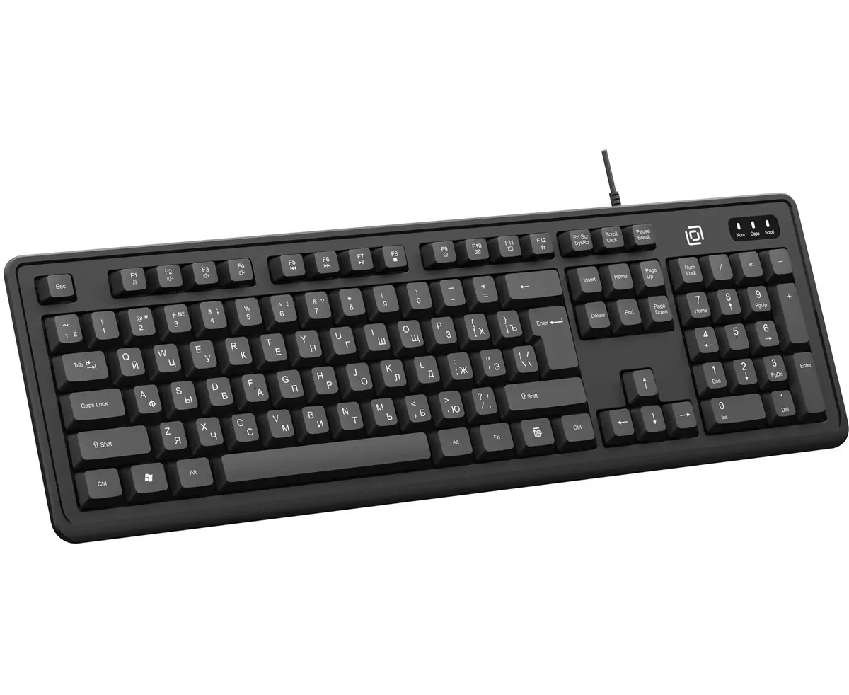 Клавиатура OKLICK K175 черный USB Multimedia кабель 1.8м