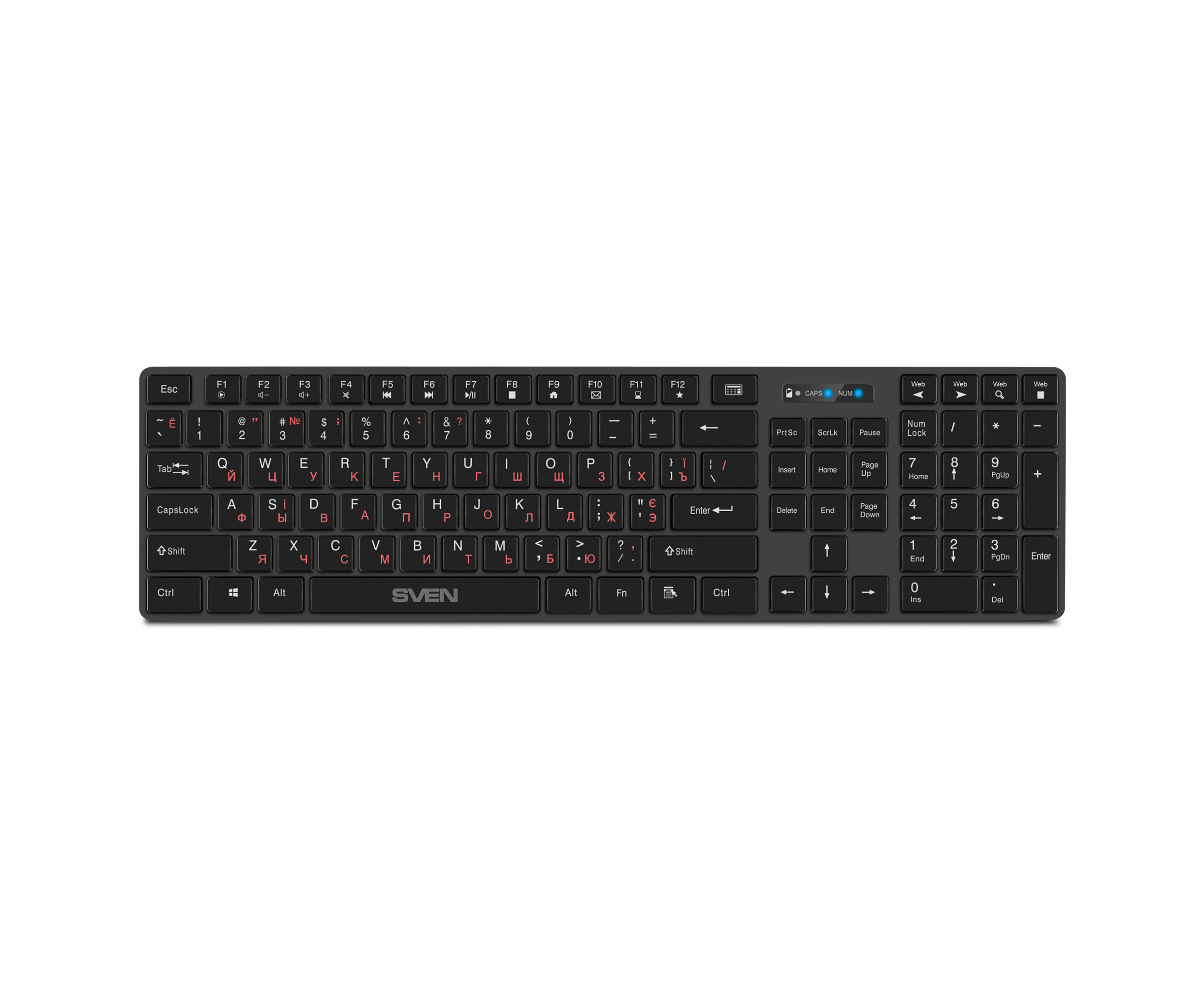 Беспроводная клавиатура SVEN KB-E5300 W графит (SV-021139)