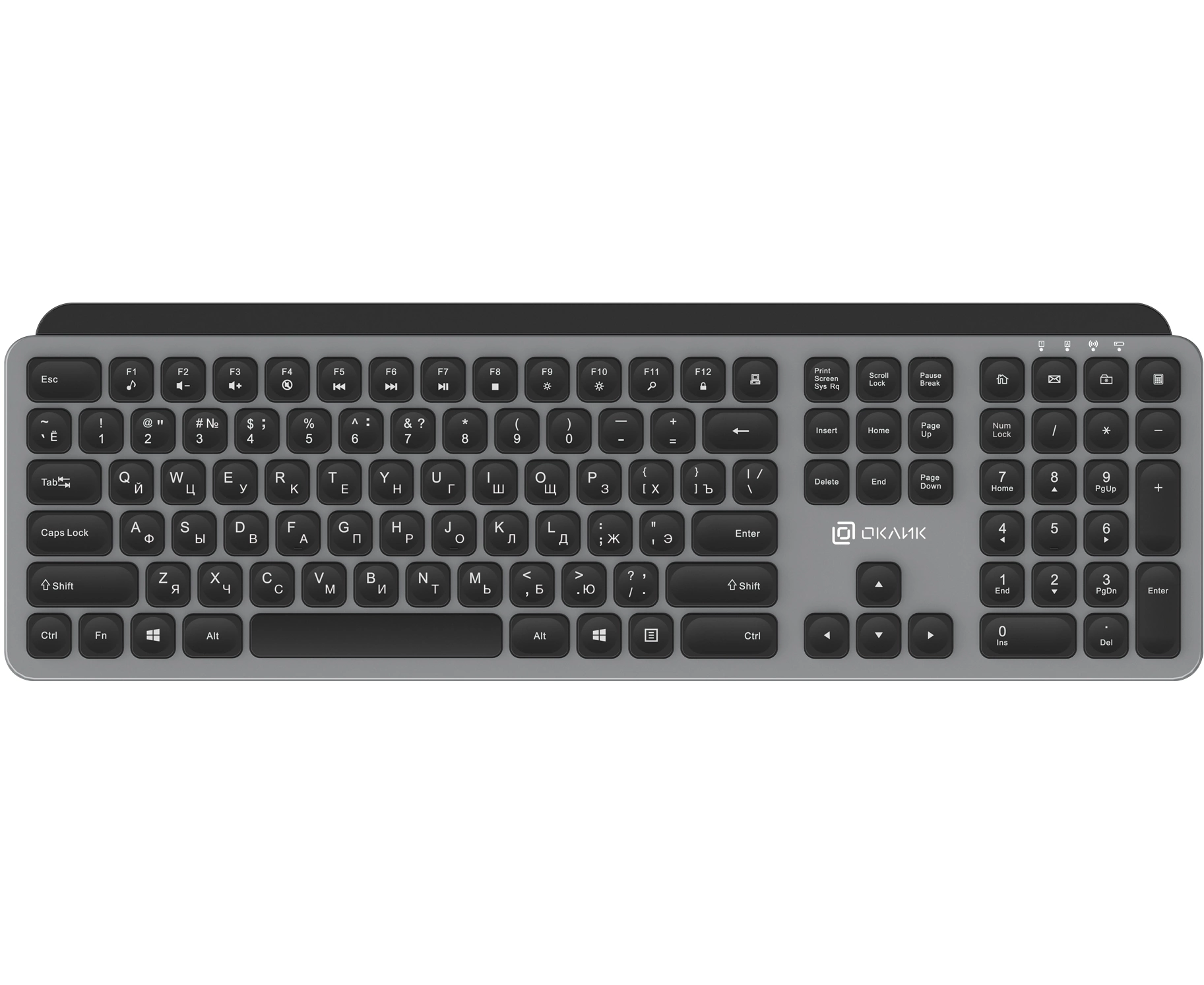 Клавиатура OKLICK K859 W серый/черный