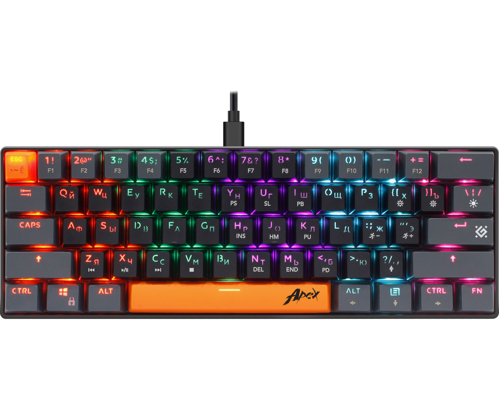 Клавиатура DEFENDER Apex GK-002 RU Grey 45002 USB