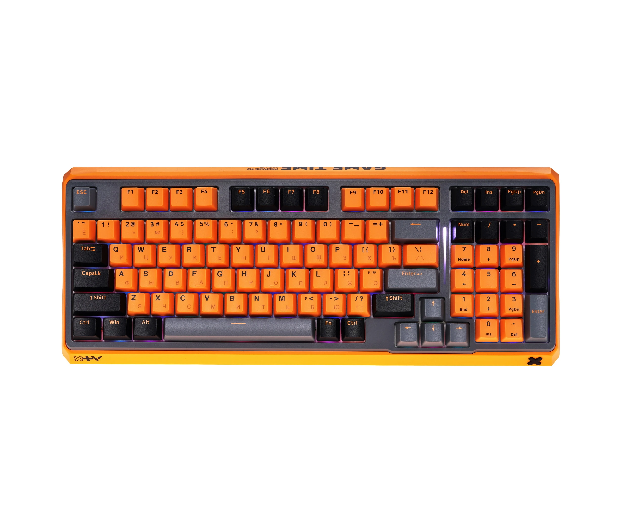 Игровая механическая клавиатура проводная RAPOO ESK750-98 черный/серый/оранжевый