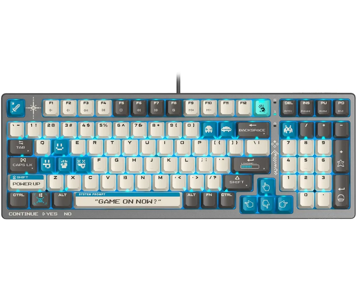 Клавиатура A4 Tech Bloody S98 Pixels Blue темно-серый/бежевый USB for gamer LED