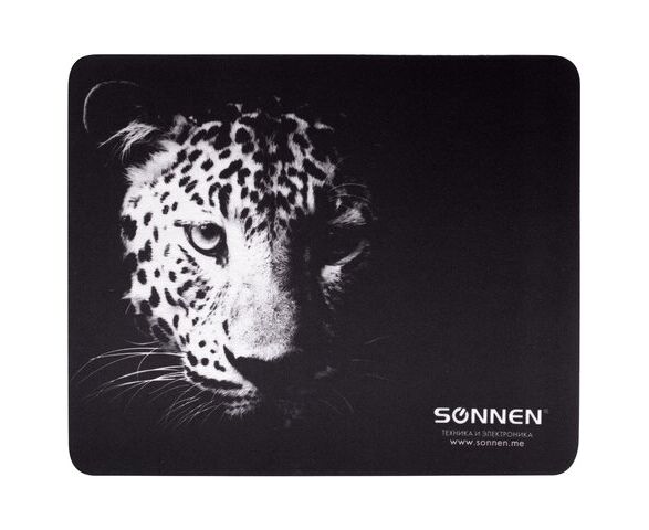 Коврик для мыши Sonnen 513314 Leopard, резина + ткань, 220х 180х 3мм