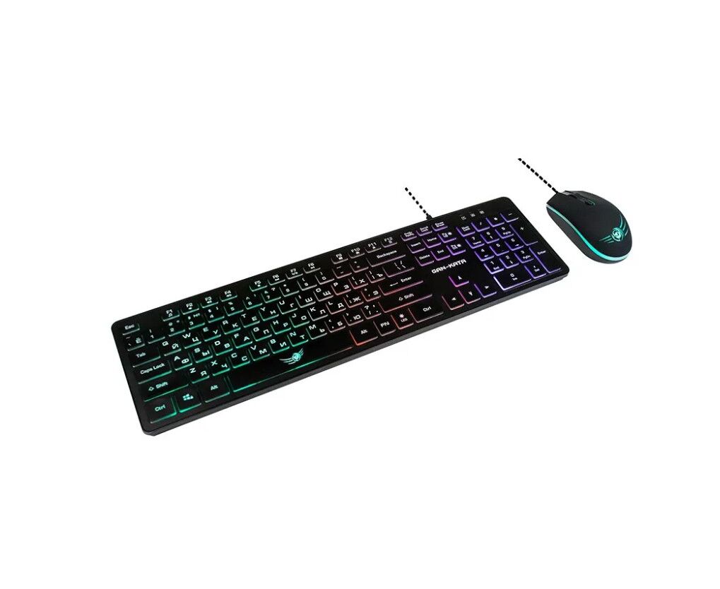 Комплект Dialog KMGK-1707 U Black Gan-Kata (клавиатура + опт. мышь) с RGB подсветкой