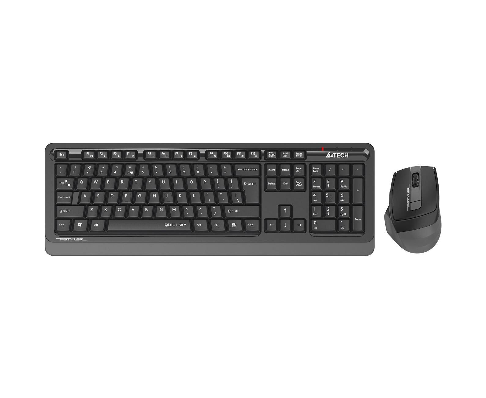 Комплект клавиатура и мышь A4 Tech Fstyler FGS1035 Q черный/серый USB беспроводная Multimedia