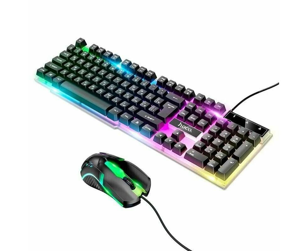 Клавиатура HOCO GM18 Luminous gaming keyboard and mouse set (черный)