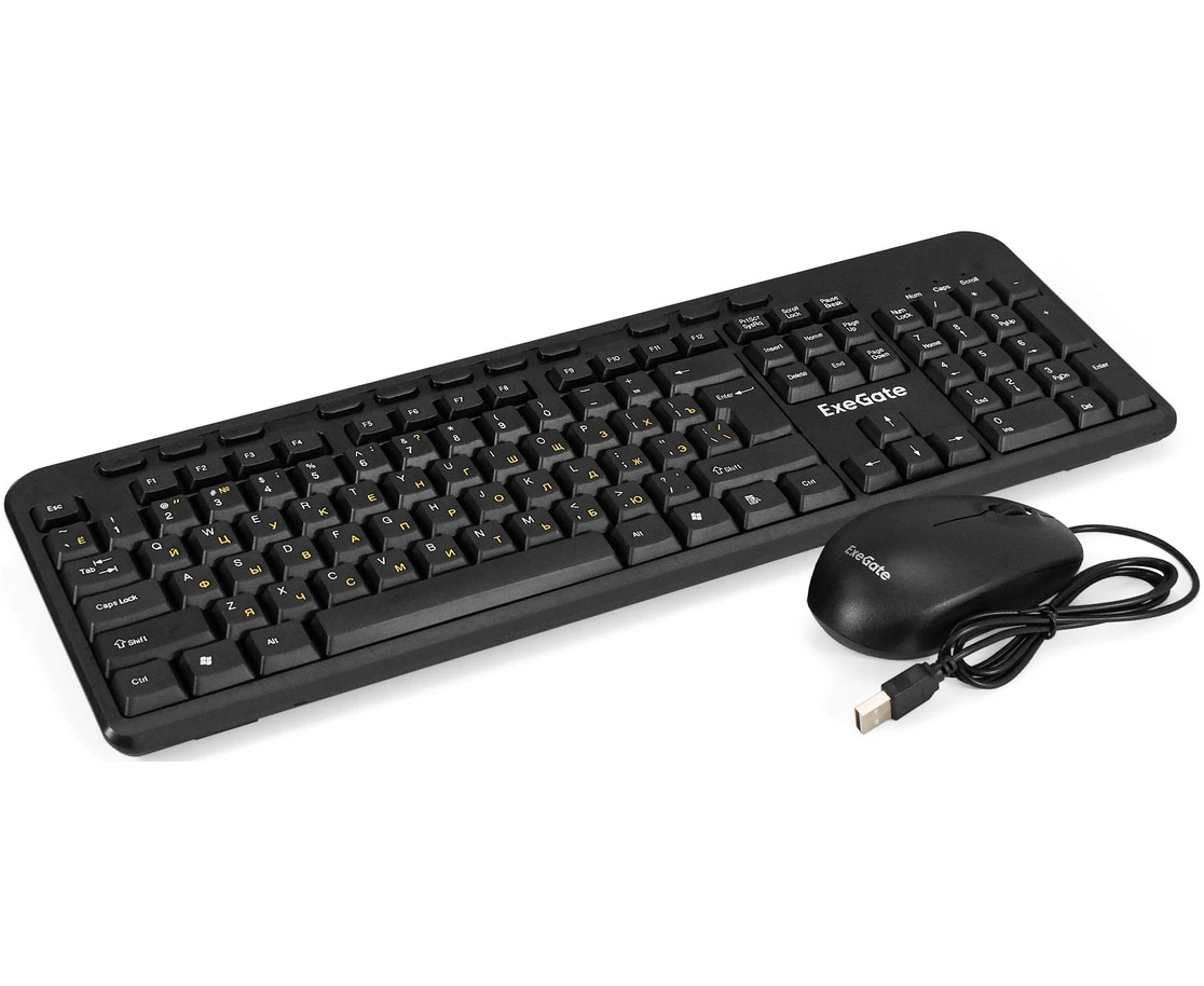 Комплект Exe Gate Professional Standard Combo MK150 (EX298903 RUS) клавиатура мультимедийная влагозащищенная 116кл. + мышь оптическая 1200dpi
