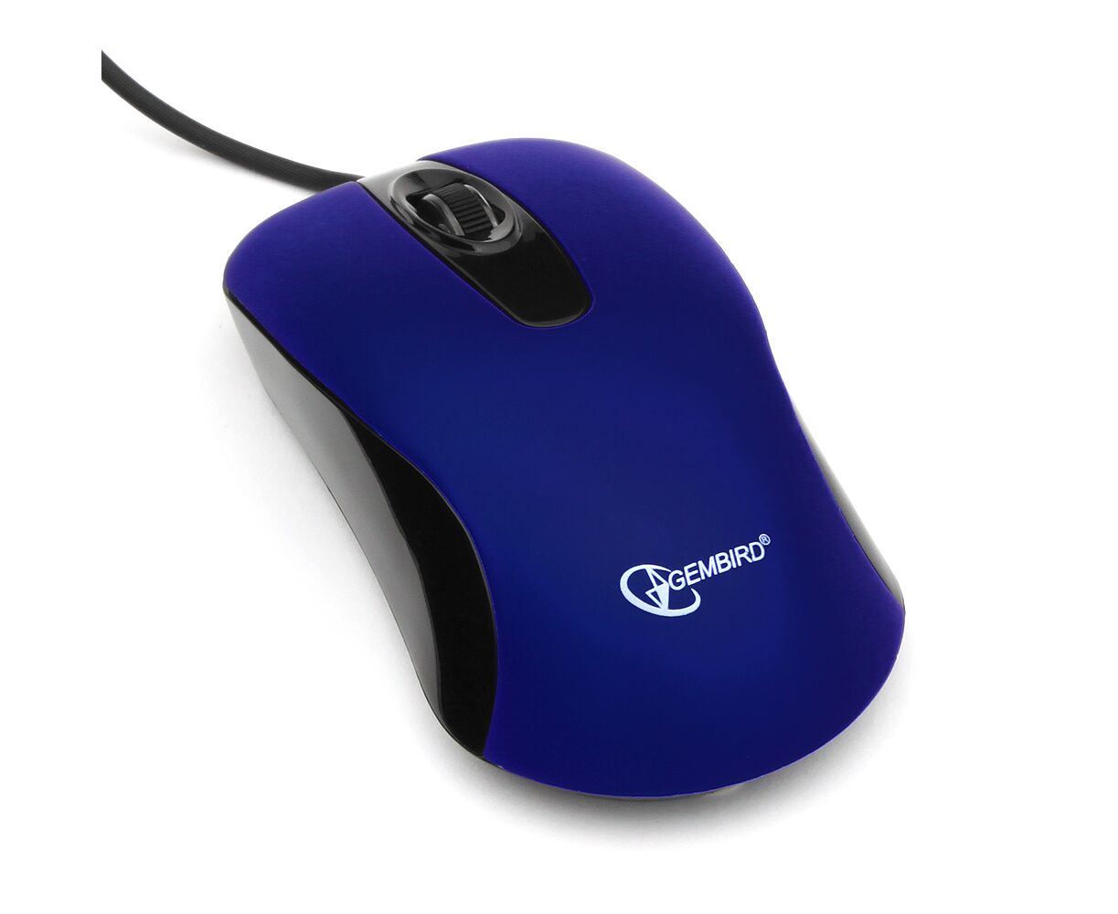 Мышь Gembird MOP-400-B Dark Blue, USB, 1000 dpi, soft-touch, бесшумный клик