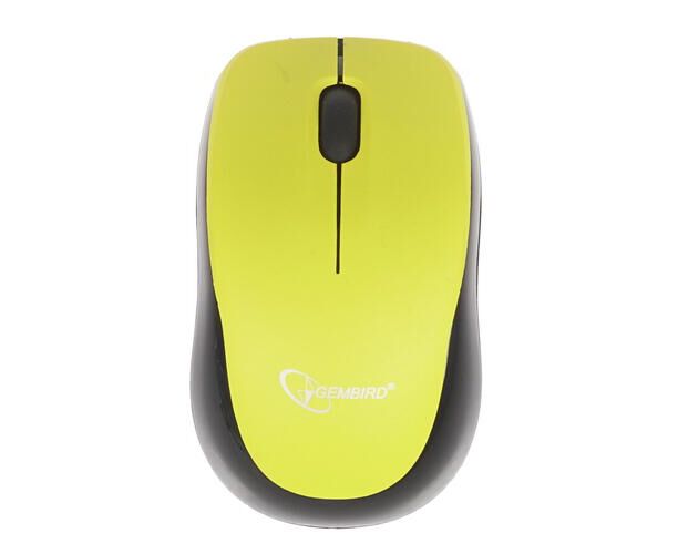 Мышь беспров. Gembird MUSW-360, Laser Lemon, 1000 dpi, 2 кн.+ колесо-кнопка (батарейки в комплекте блистер)