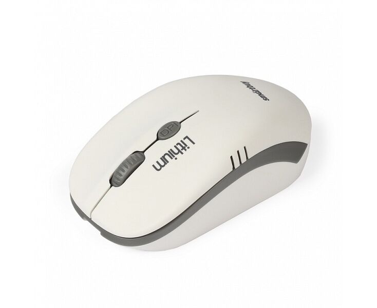 Мышь беспроводная с зарядкой от USB Smartbuy ONE 344 CAG бело-серая (SBM-344 CAG-WG)