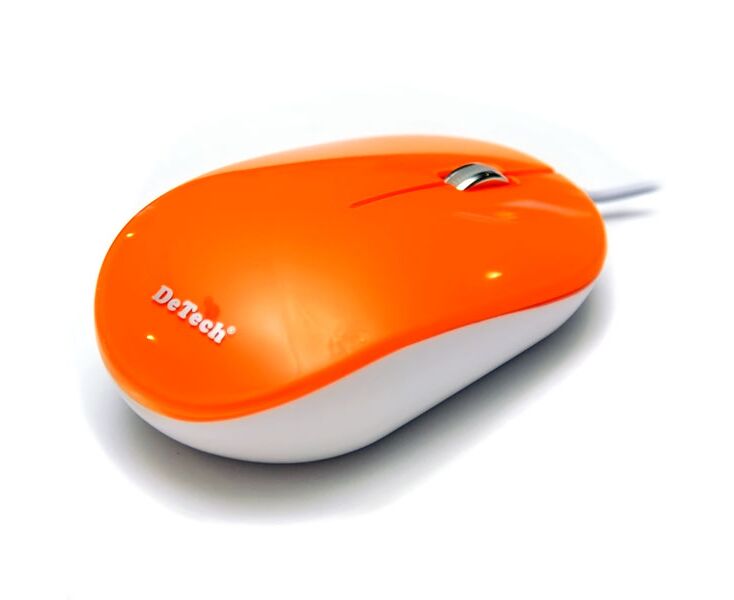 Проводная оптическая Мышь:De Tech DE-5077 G Shiny Orange