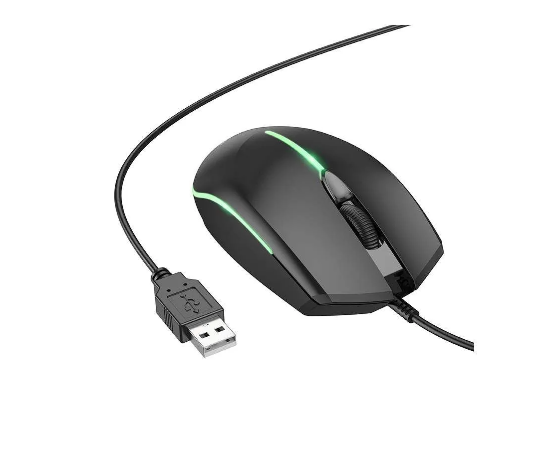 Мышь BOROFONE BG10 Soaring game luminous wired mouse (черный)