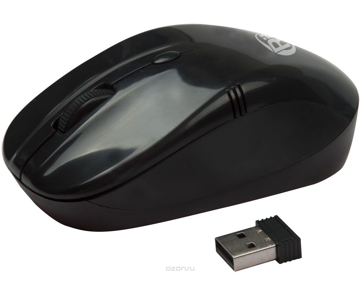 Мышь Ritmix RMW-111 Black, Wireless, 2 + колесо-кнопка, 1000-1600-2000 dpi, USB, оптическая