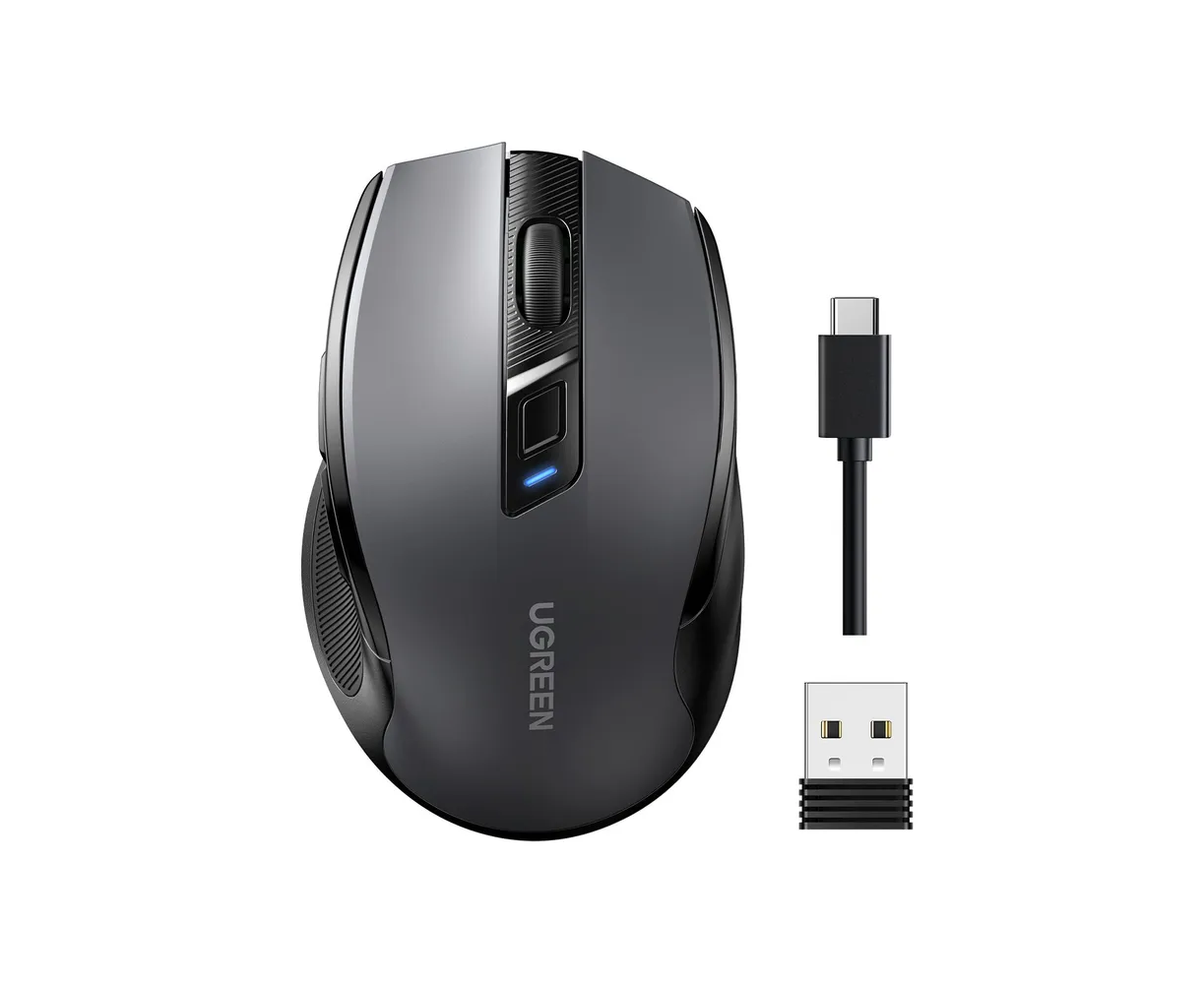 Мышь UGREEN MU006 S (85082) Ergonomic Wireless 4000 DPI 2.4 G BT Mouse Black