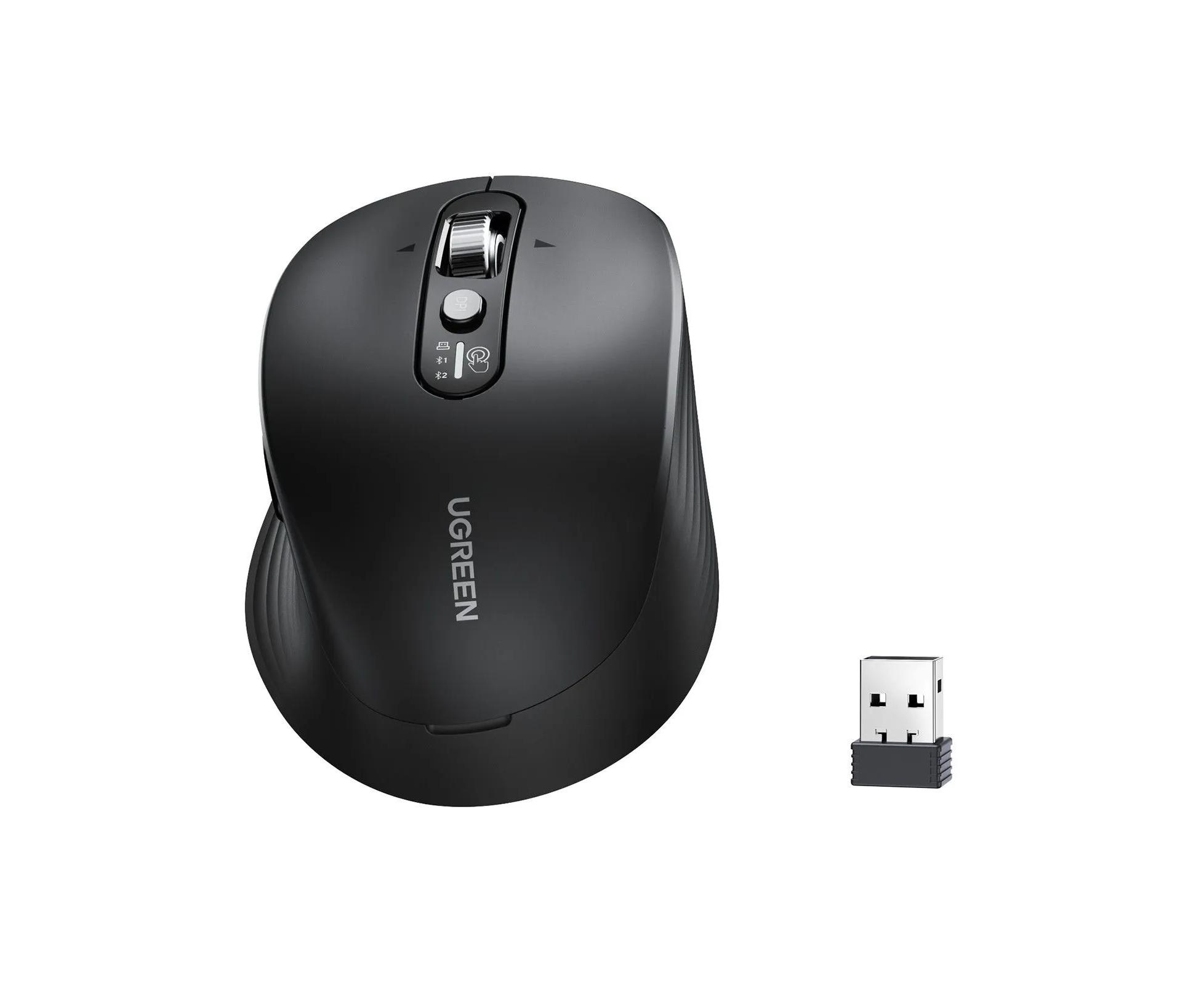 Беспроводная мышка UGREEN M752 (75498) Multi-mode Wireless Mouse BT/2.4 G Hz черный