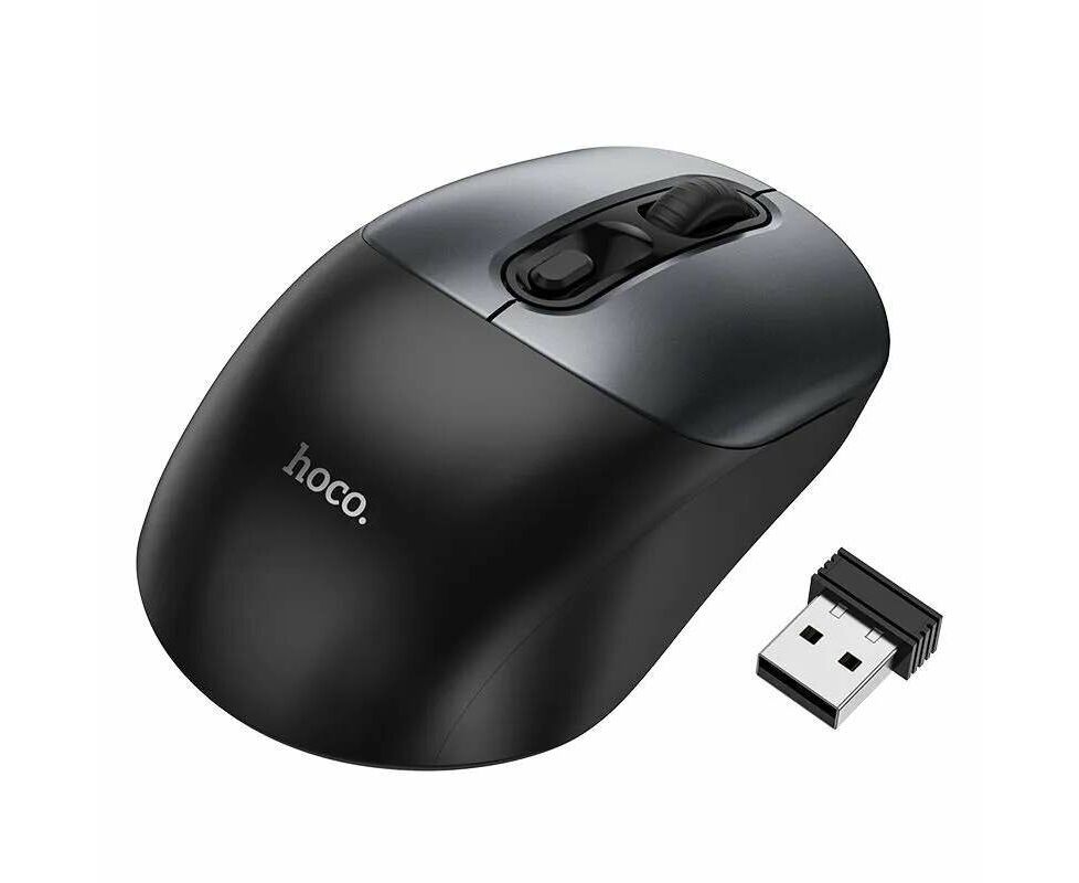 Мышь HOCO GM28 2.4 G business wireless mouse black (металически-серый)