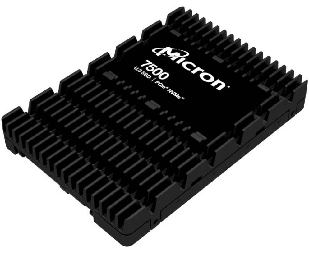 SSD Micron 7500 Pro (MTFDKCC3 T8 TGP-1 BK1 DABYYT), 3840 GB, U.3(2.5" 15mm), NV Me, PC Ie 4.0 x4, 3 D TLC, R/W 6800/5300 MB/s