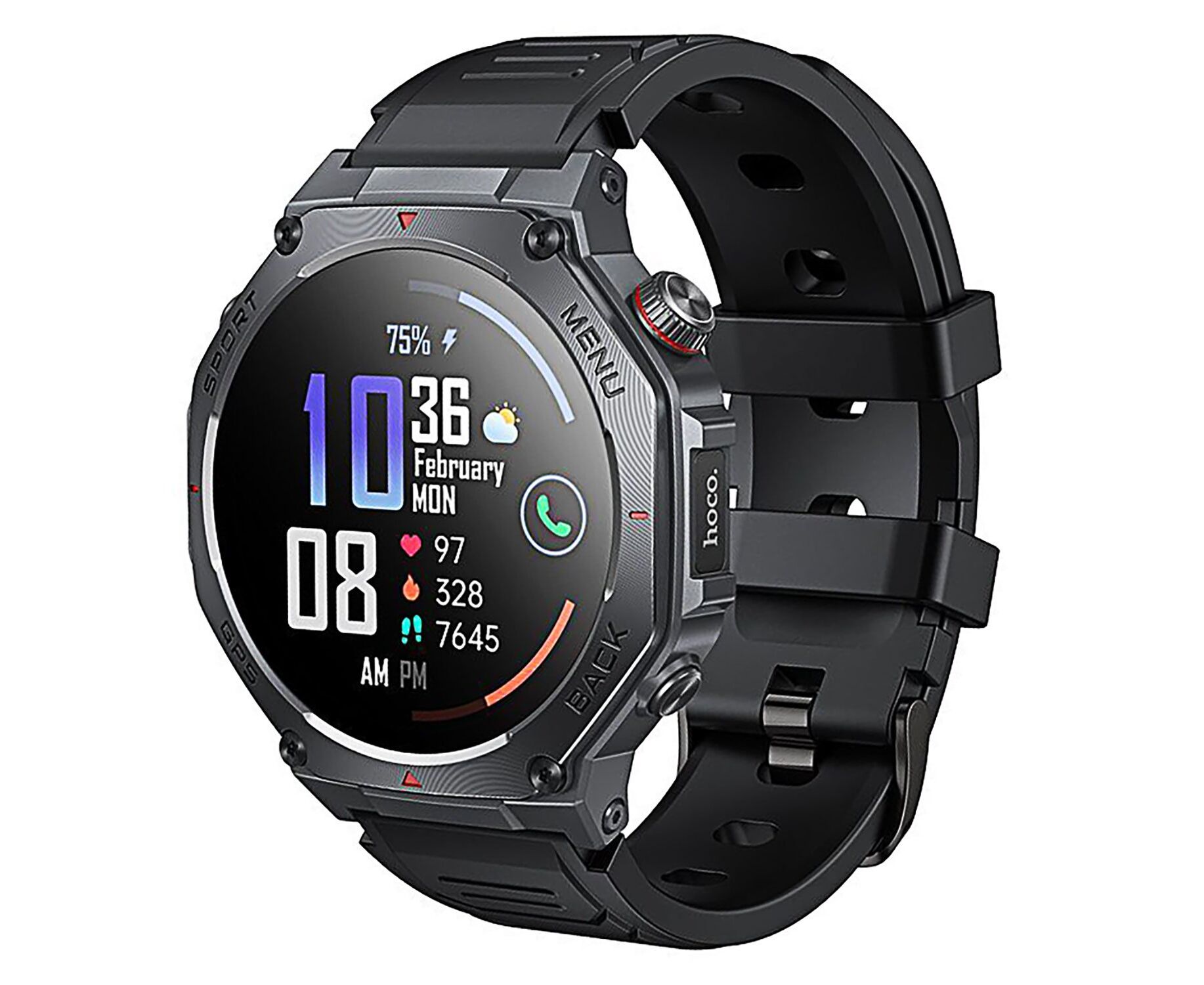 Смарт-часы Hoco Y37 AMOLED GPS (call version) (black) (243903)