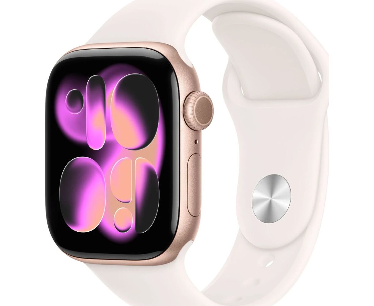 Smart-часы Apple Watch Series 11, 46мм белый/розовое золото (MEV64 LW/A)
