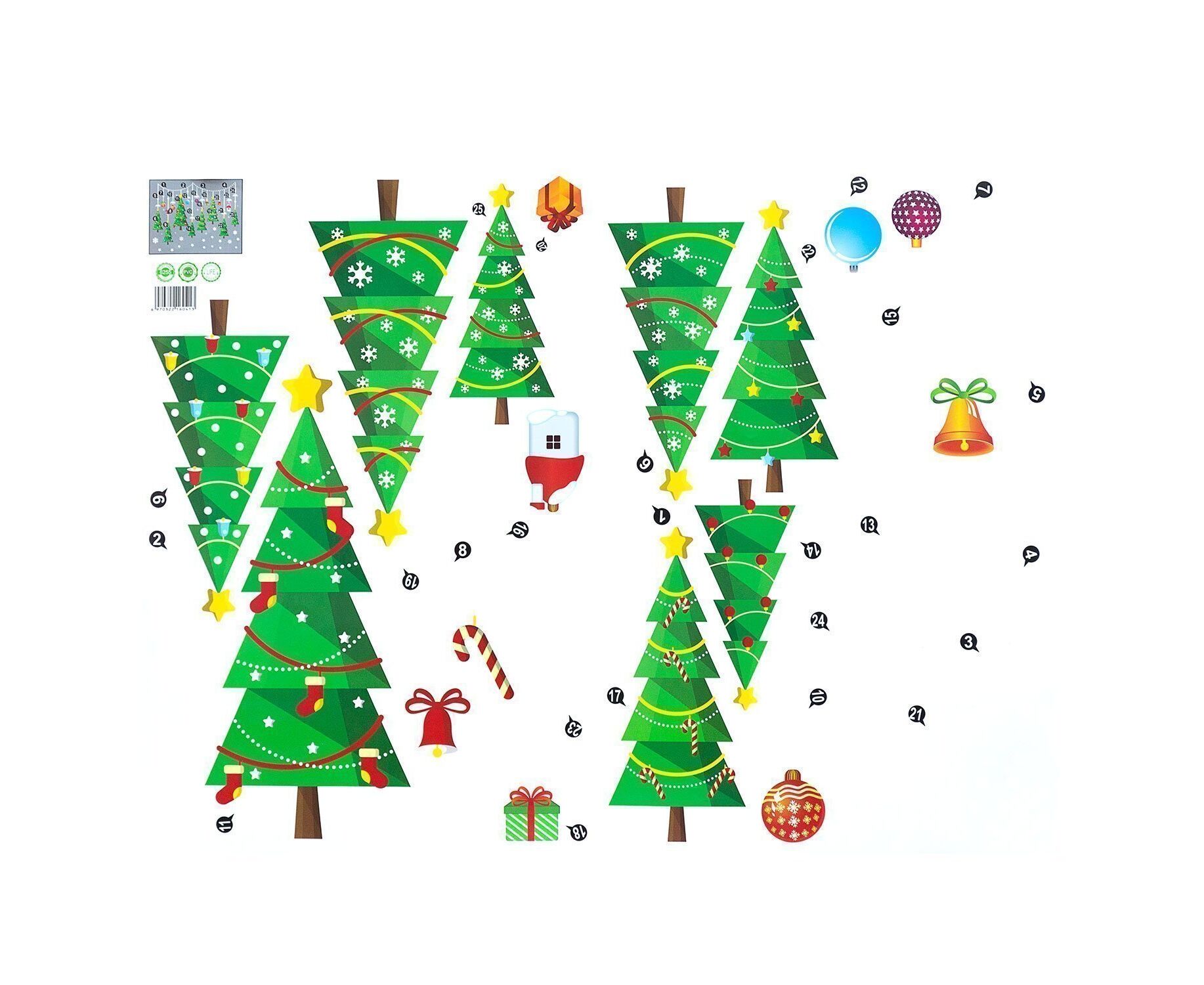 Наклейка - витражная 04 New Year (multicolor) (211373)